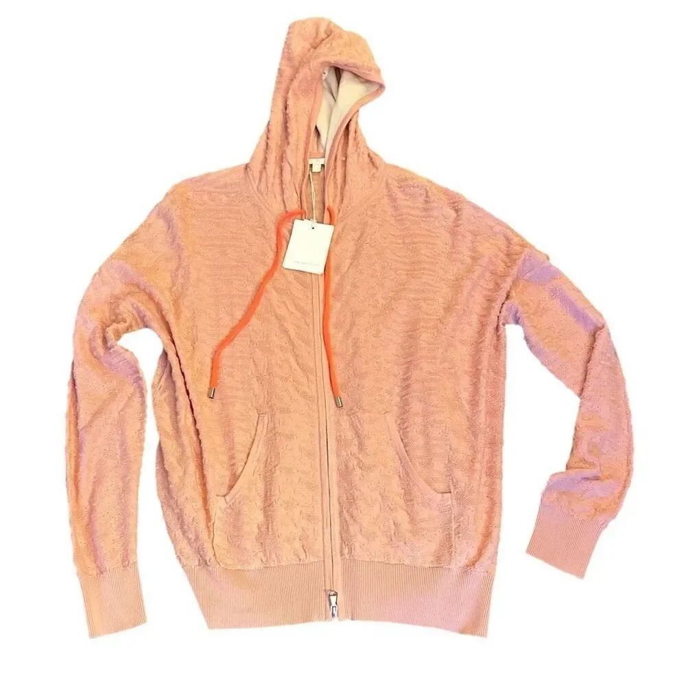 Lisa Todd Zip Front Hooded Textured Sweater NWT Size Small